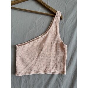 LA Hearts‎ One Shoulder Crop Top Barbie Women's Small Textured PacSun NWT Rayon